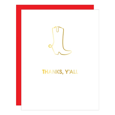 Thanks, Y'all Paper Clip Letterpress Card