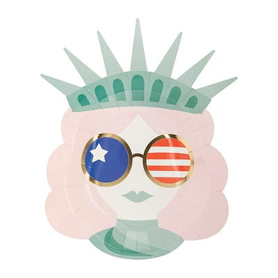 Lady Liberty Shaped Plates - 8 ct.
