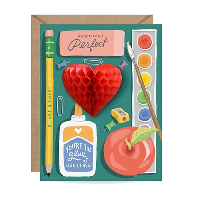 Pop-up Teacher Supplies Card