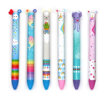 Twice as Nice Rainbow 2-Color Click Pen