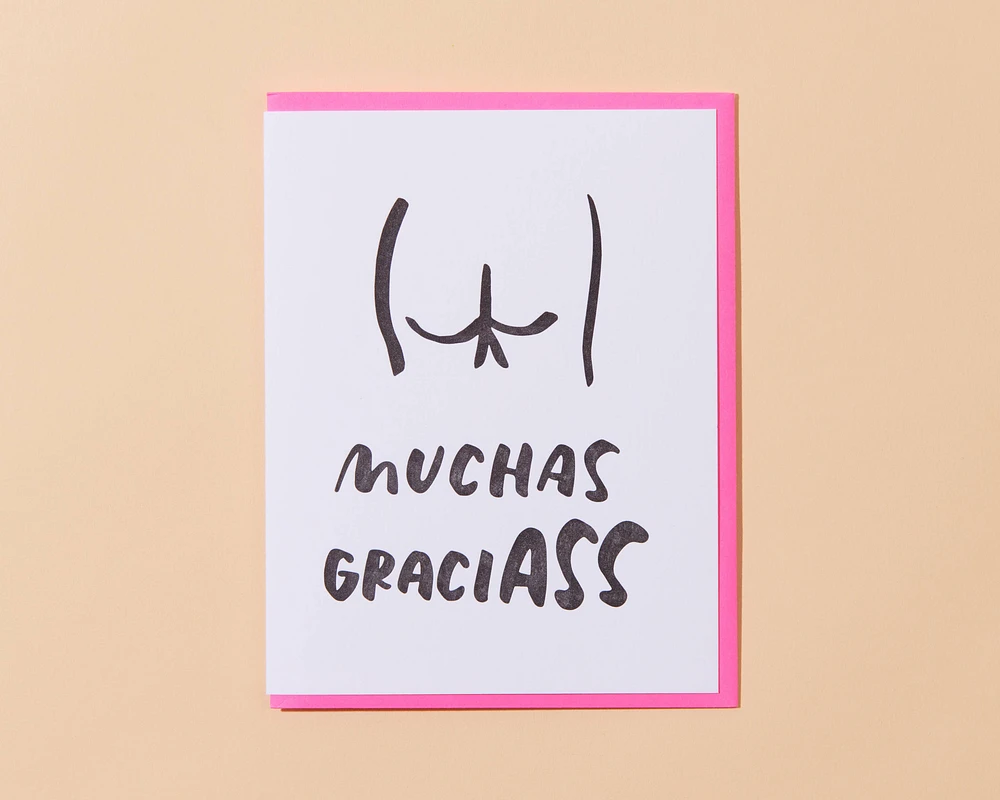 Muchas Graci-Ass Letterpress Card