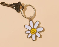 Happy Daisy Flower Enamel Keychain