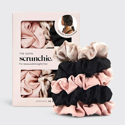 Satin Sleep Scrunchies 5pc Set - Assorted