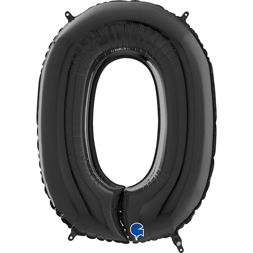 Foil Number Balloons - Black 0