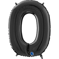 Foil Number Balloons - Black 0