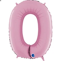 Foil Number Balloons - Pastel Pink 0