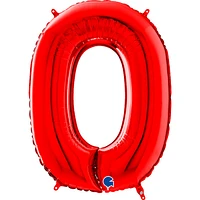 Foil Number Balloons - Red 0
