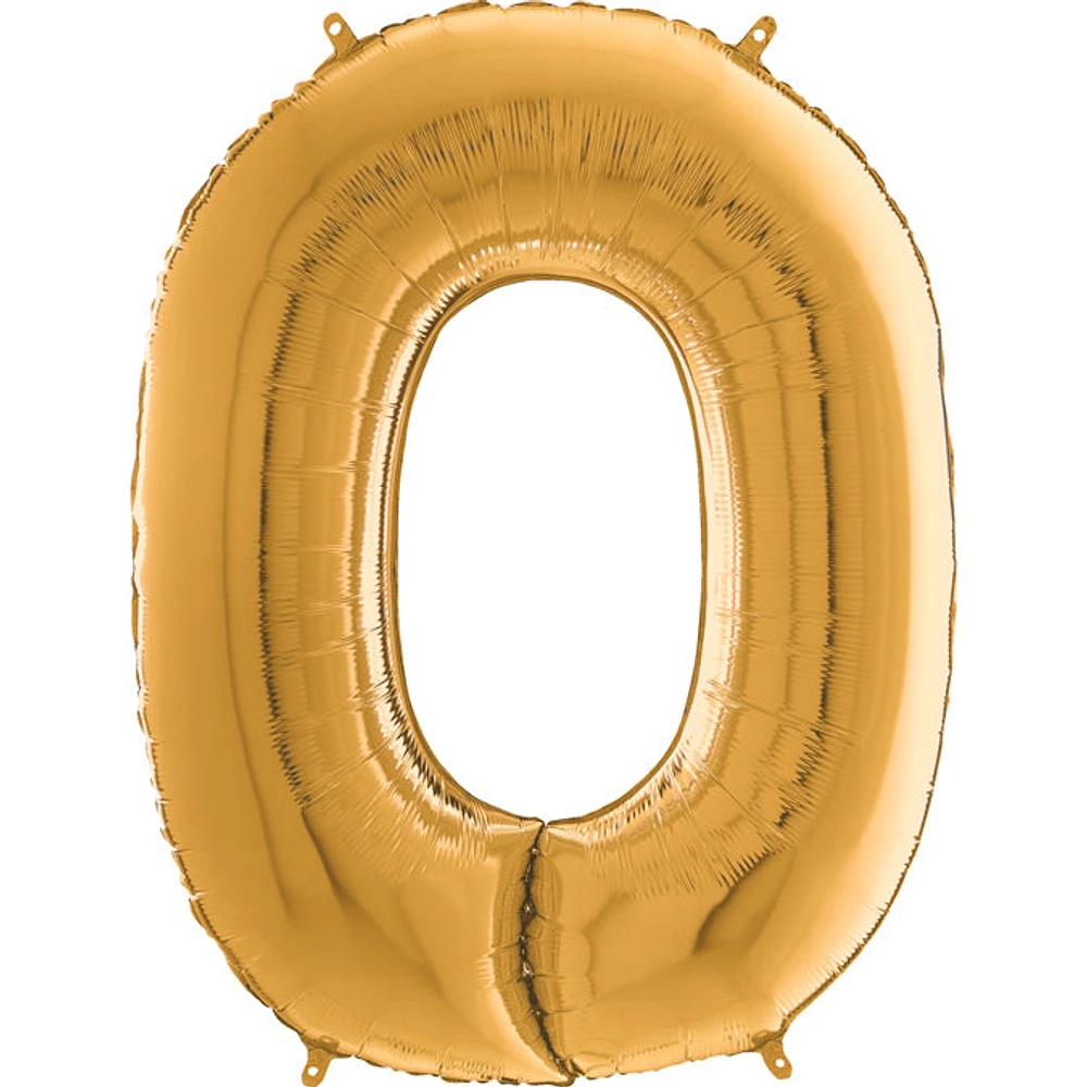 Foil Number Balloons - Gold 0