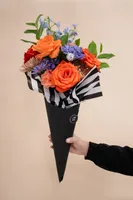 FRESH FLOWERS: Large Bouquet - Wrapped Flowers / BRIGHT AND CHEERY