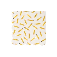 Pencil Pattern Scallop Cocktail Napkin