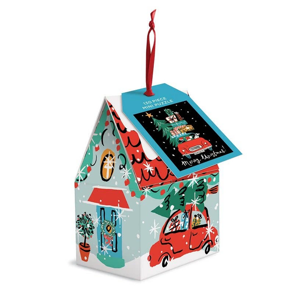 130 Piece Puzzle Ornament - Christmas Car
