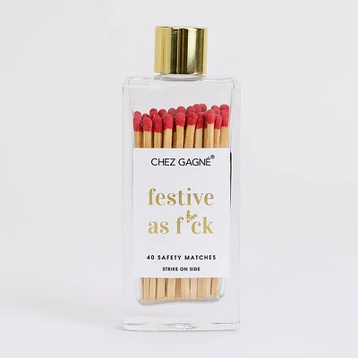 Glass Bottle Matchsticks - Festive As F*ck Matches