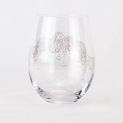 Silver Tiger Wine Glass - 16oz