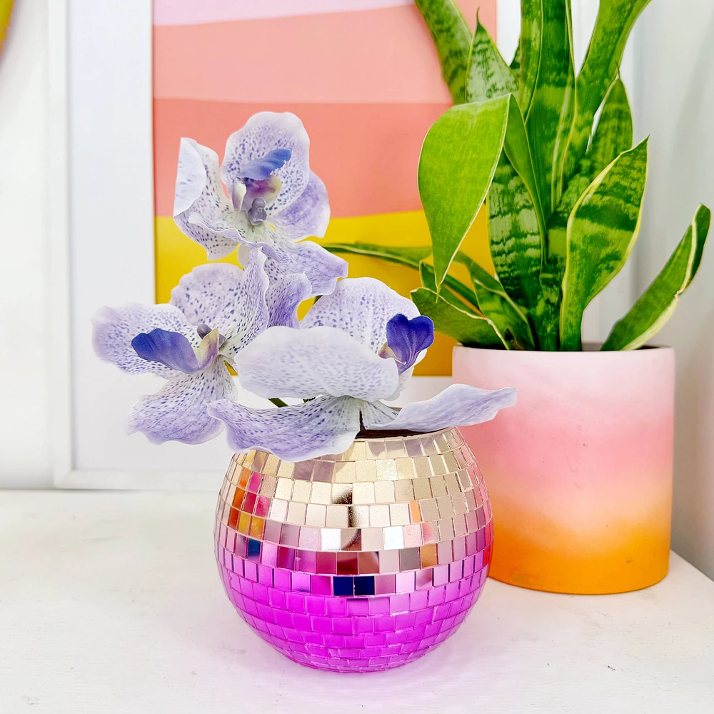 Gradient Disco Ball Vase