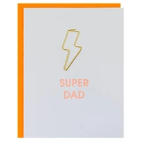 Super Dad - Lightning Bolt Paper Clip Letterpress Card