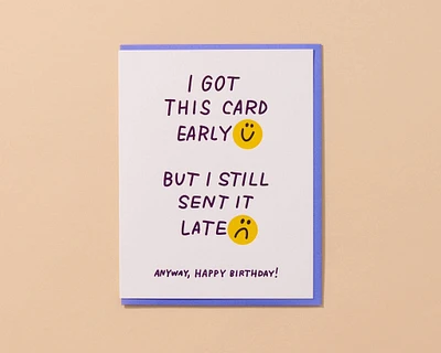 Late Early Birthday Letterpress Card