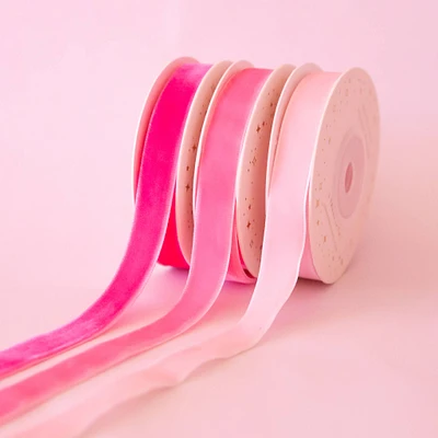 Holiday Velvet Ribbon Pack - Pink