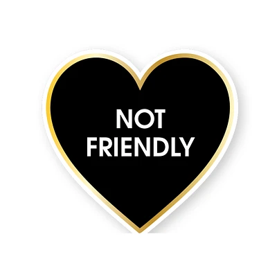 Not Friendly - Black Heart - Vinyl Sticker