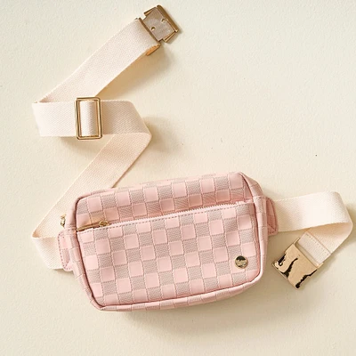 Urban Check Belt Bag - Periwinkle