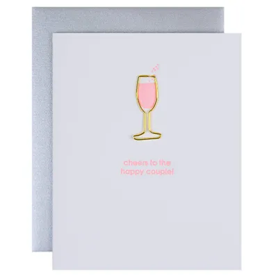 Cheers to the Happy Couple Paper Clip Letterpress Card