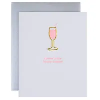 Cheers to the Happy Couple Paper Clip Letterpress Card