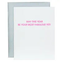 Most Fabulous Year Yet Letterpress Card