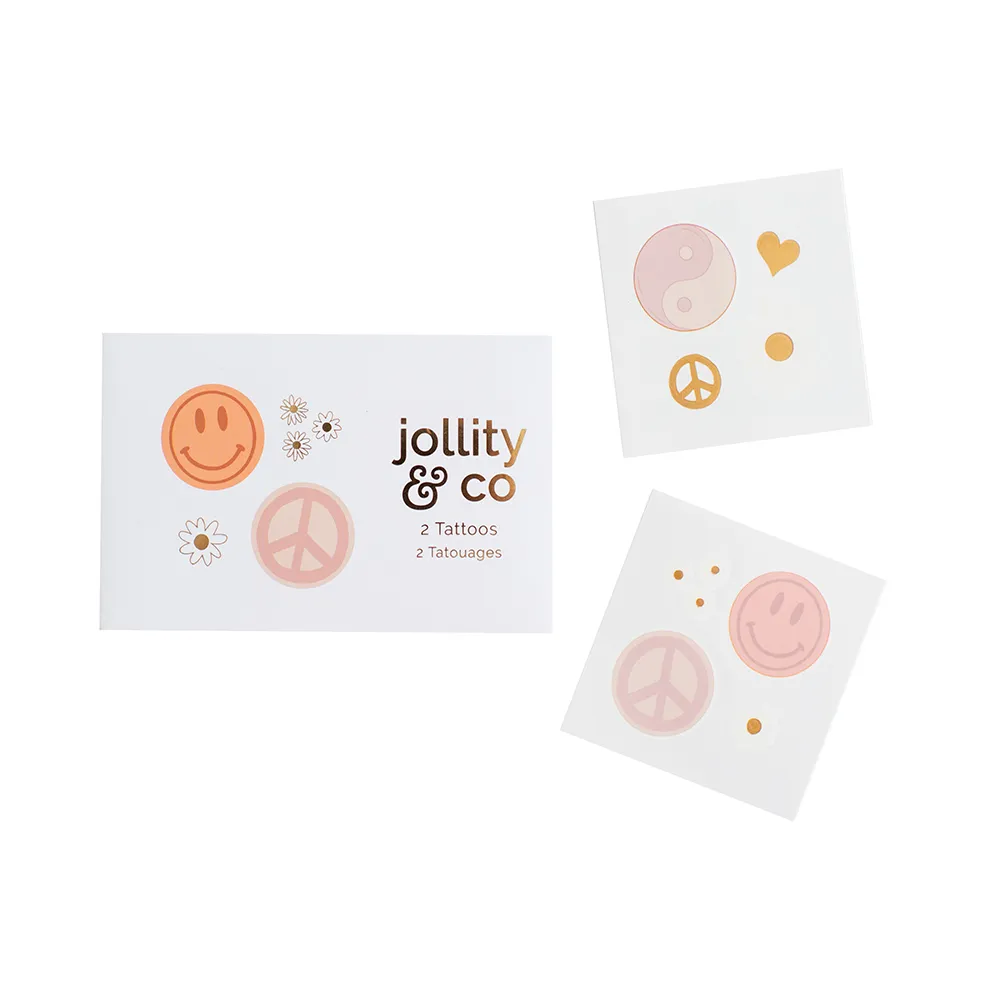 Peace & Love Temporary Tattoos - 2 Pk.