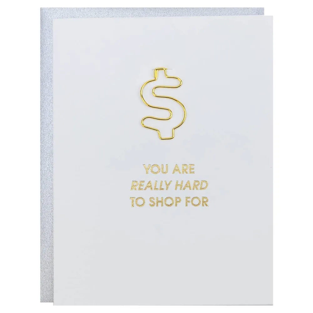 Really Hard to Shop For - Money Paper Clip  Card