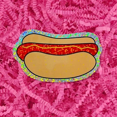 Glitter Hot Dog Sticker