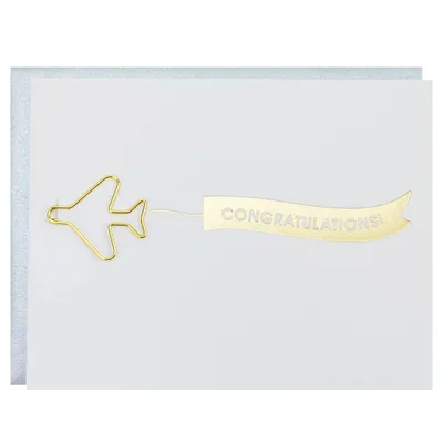 Banner: Congratulations Paper Clip Letterpress Card