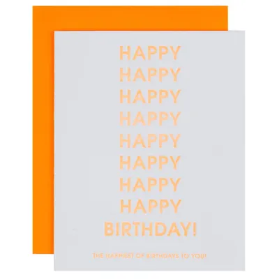 Happiest of Birthdays Letterpress Card