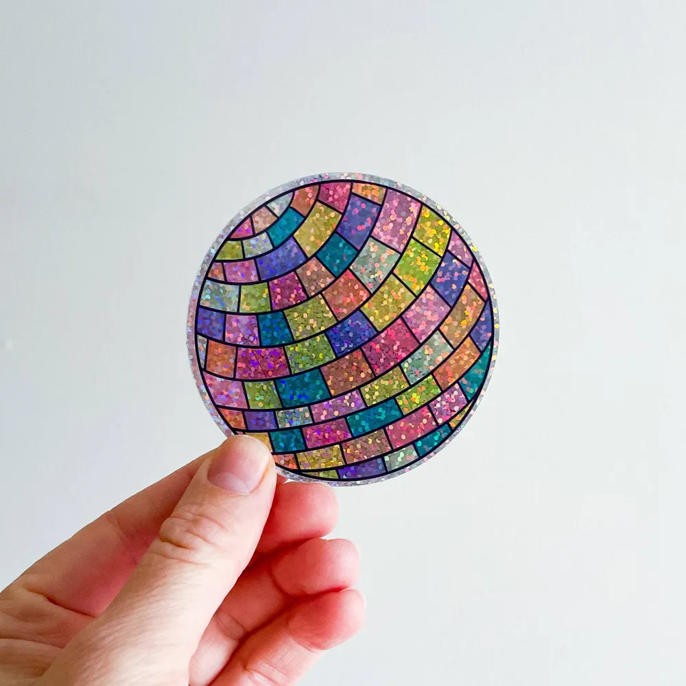 Glitter Disco Ball Sticker