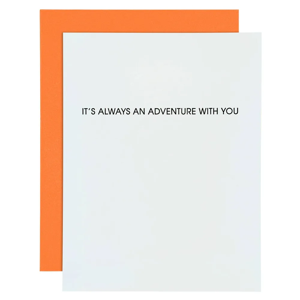 Always An Adventure With You Letterpress Card