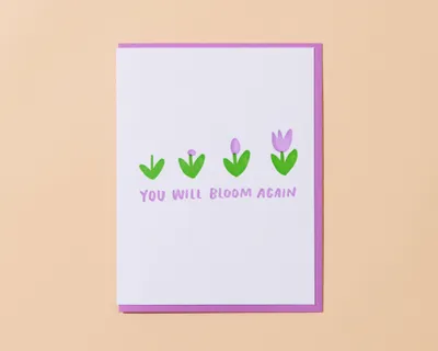 Bloom Again Sympathy Letterpress Greeting Card