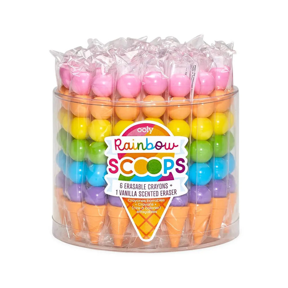 Rainbow Scoops Vanilla Scented Stacking Erasable Crayons