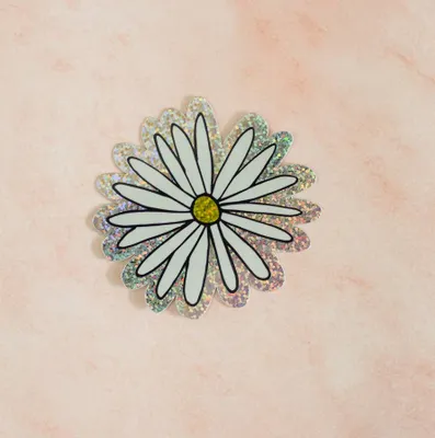 Glitter Daisy Sticker