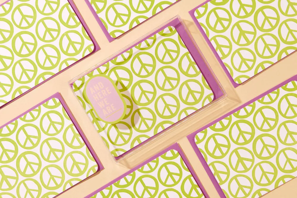 Peace Signs - Lime- Notecard Set