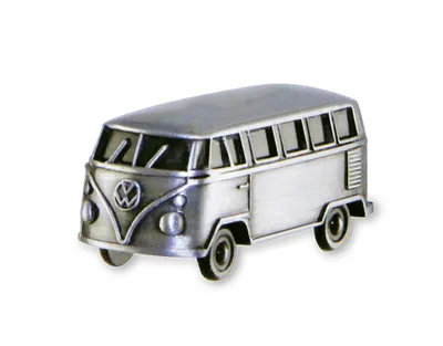 VW T1 Bus 3D Mini Model Magnet in Gift Tin - Vintage Silver