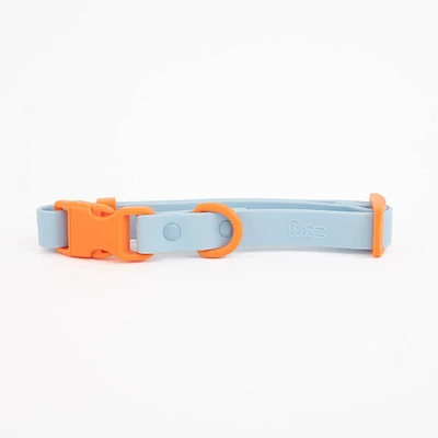 The Fritz Dog Collar - Blue + Orange / Small