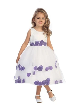 Satin Bodice Double Tulle Layers Petal Dress