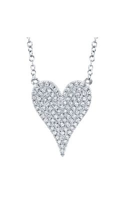 Shy Creation Diamond Pave Heart Pendant Necklace SC55002004