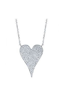 Shy Creation Diamond Pave Heart Pendant Necklace