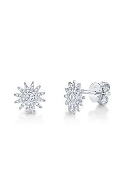 Shy Creation Diamond Starburst Stud Earrings SC55004892