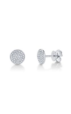 Shy Creation Diamond Pave Circle Stud Earrings SC55002269