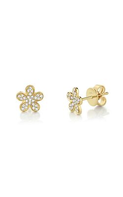 Shy Creation Diamond Flower Stud Earrings SC22002728