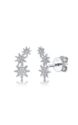 Shy Creation Diamond Star Crawler Stud Earrings SC55006157