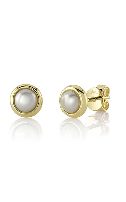 Shy Creation Cultured Pearl Circle Stud Earrings SC55025173