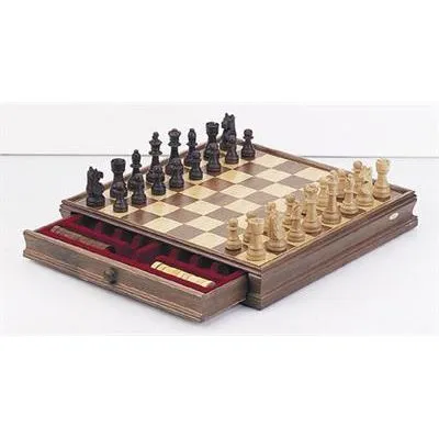  Legacy Deluxe Chess & Checkers Set, Classic Two Player Game  Includes Folding Board with Solid Wood Playing Pieces, for Kids and Adults  Ages 8 and up : Toys & Games