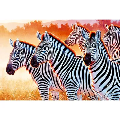 Zebras at Waterhole, 500 Pieces Ravensburger Jigsaw Puzzle