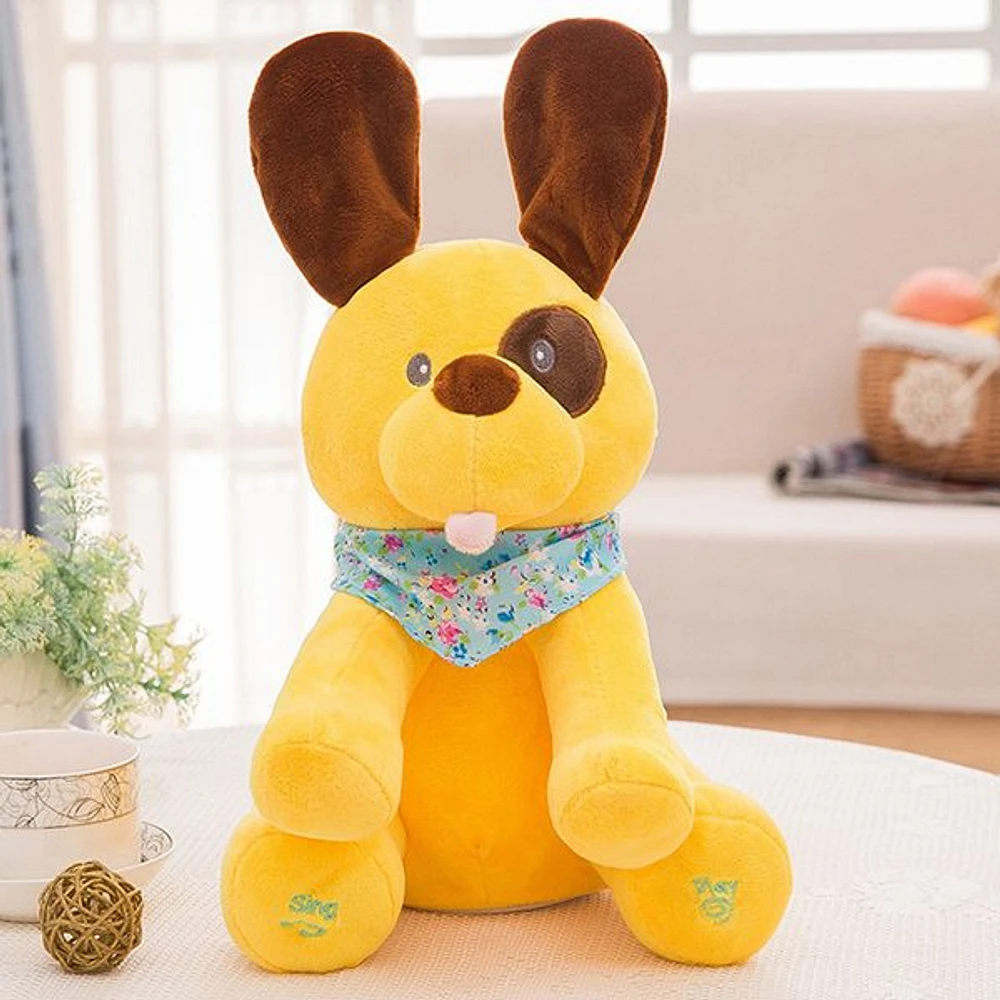 Peek-A-Boo Singing Dog Plush